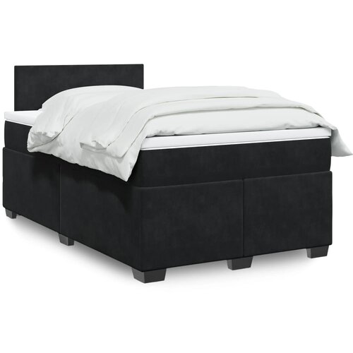 vidaXL Box spring postelja z vzmetnico črna 120x200 cm žamet Cene