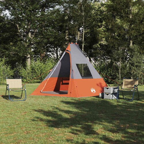 VidaXL &amp;Scaron;otor Siva in oranžna in črna 383 x 338 x 217 cm Poliester Slike