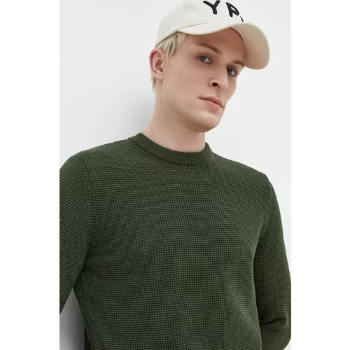 Superdry Bombažen pulover zelena barva