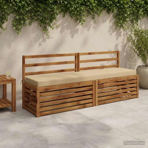  Jastučići za klupe - 2 dijela SOEST 100% poliester Bež - Bež 200 x 40 x 8 cm Poliester Cijene
