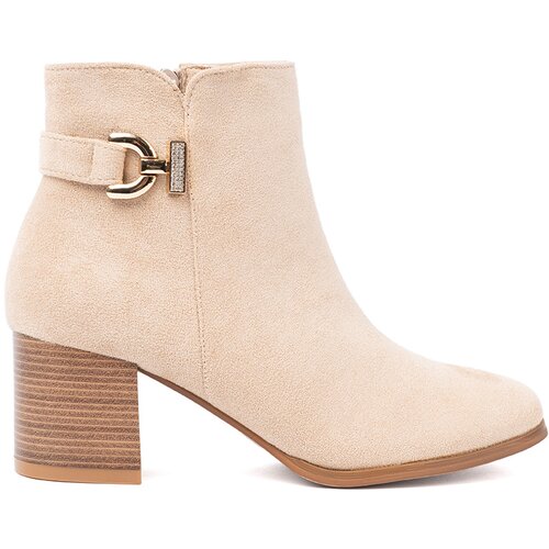 Shelvt Elegant ankle boots in light beige Slike