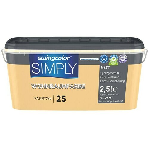 SWINGCOLOR Boja za zid (Tamnije žuta br. 25, Mat, 2,5 l) Cijene
