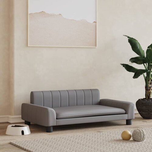 vidaXL Pasja postelja siva 90x53x30 cm umetno usnje Cene