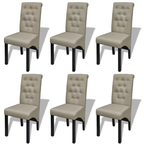 vidaXL blagovaonske stolice od tkanine 6 kom bež