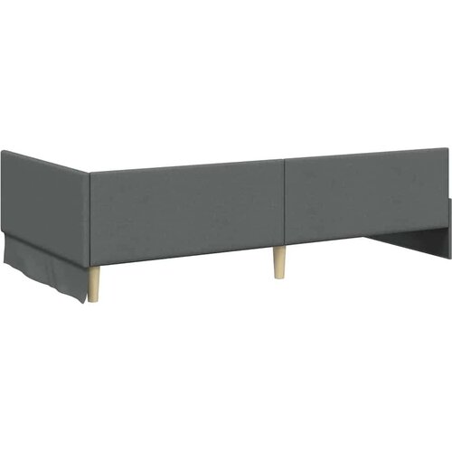  Kutni okvir kreveta s uzglavljem Tamno siva 90 x 200 cm Slike