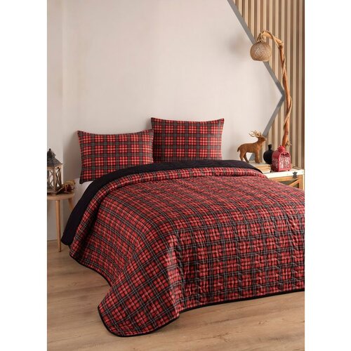  Iskoç - red red king quilted bedspread set (fr) Cene