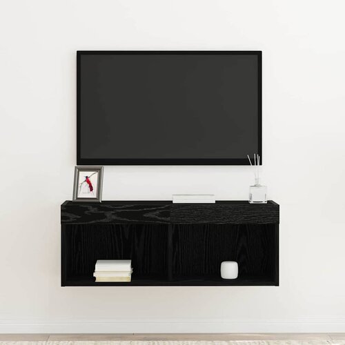  Set TV komoda Crni hrast 80 x 30 x 30 cm Konstruirano drvo Slike