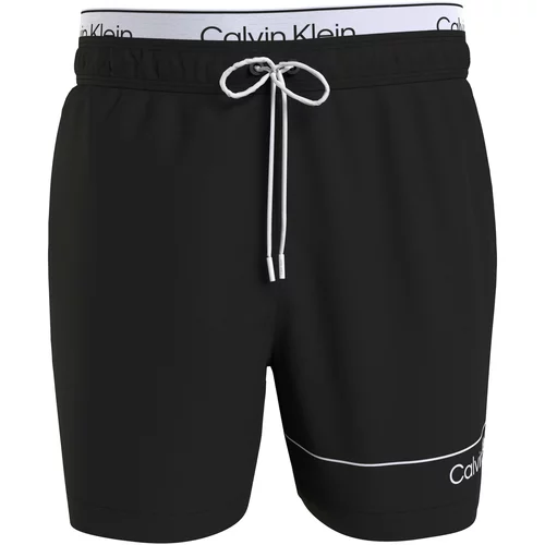 Calvin Klein Swimwear Kupaće hlače crna / bijela