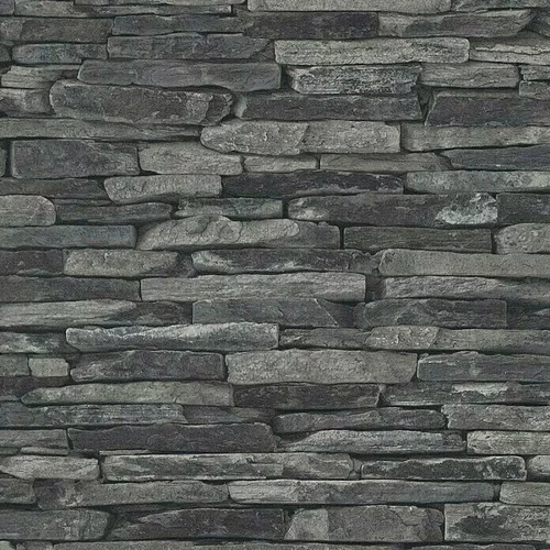 AS Creation Elements Flis tapeta (Sivo-crne boje, Izgled kamena, D x Š: 10,05 x 0,53 m)