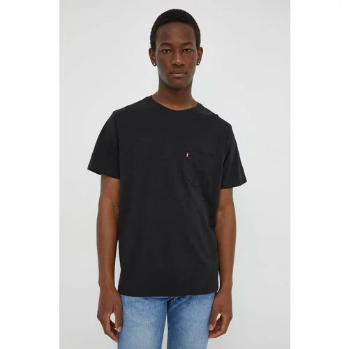 Levi's Bombažna kratka majica moški, črna barva