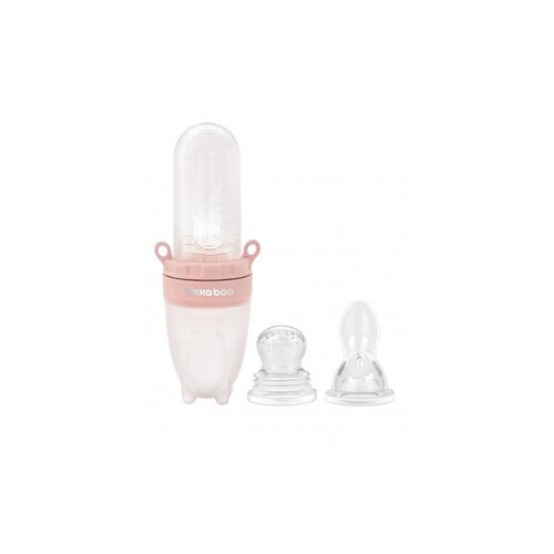 Kikka Boo silikonska flašica sa kašičicom i mljackalicom za voće 2u1 pink Cene