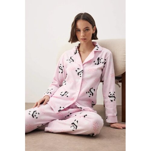 TRENDYOLMILLA Ženski set pidžame i traka za spavanje Thmaw22Pt0359, Roze Cene