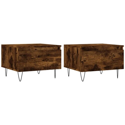  Stolići za kavu 2 kom boja hrasta 50x46x35 cm konstruirano drvo Slike