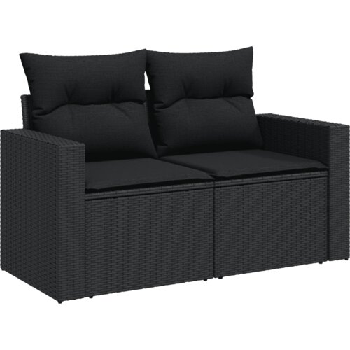  6-dijelni set vrtnih sofa s jastucima crni od poliratana Crna 66 x 62 x 69 cm Slike