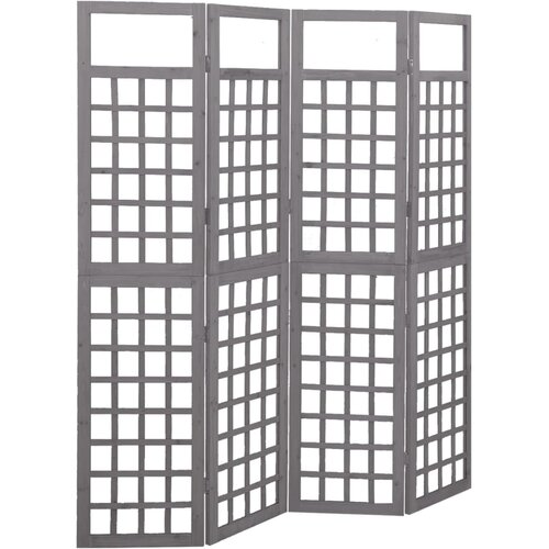 Furnova 4-delni paravan/mreža iz lesa jelke sive barve 161x180 cm, (21930029) Cene