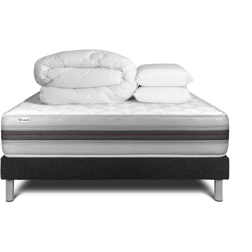 VITALIT Celoten paket za posteljo - Vzmetnica 200x200 cm + Vzmetnica z letvami (komplet) + 2 vzglavnika + Prevleka - Vitalmemo Back, (21614408) Cene