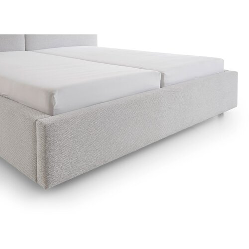Meise M&amp;ouml;bel Oblazinjena zakonska postelja brez letvenega dna 140x200 cm v srebrni barvi Cube &amp;ndash; Slike