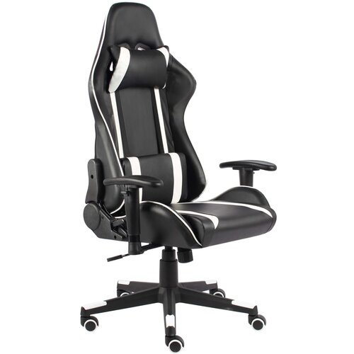 VidaXL Vrtljiv gaming stol bel PVC Slike