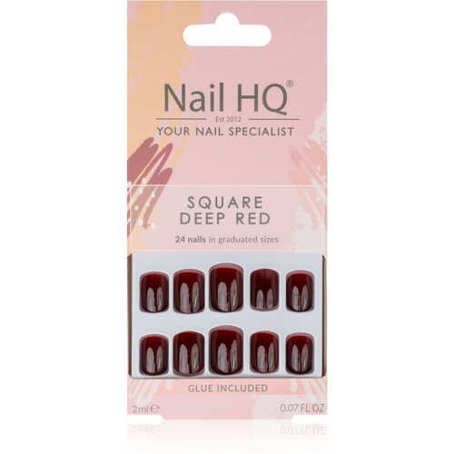 Nail HQ Square umetni nohti Deep Red 24 kos Slike