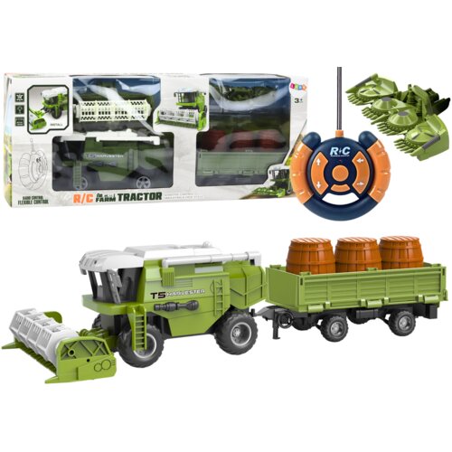  Kombajn na daljinsko upravljanje s prikolicom Harvester Agricultural - zeleni Slike