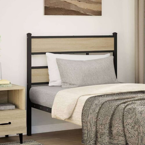  Posteljno vzglavje sonoma hrast 75 cm železo/inženirski les, (21532683) Slike
