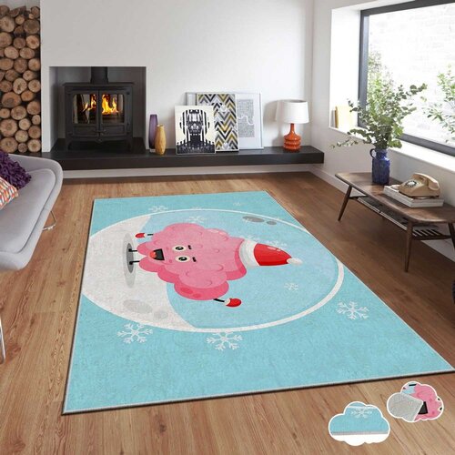 Conceptum Hypnose Tepih sa novogodišnjim motivima Asr-Crpt-31, Pravougaoni, 120 x 180 cm, Plavi Cene