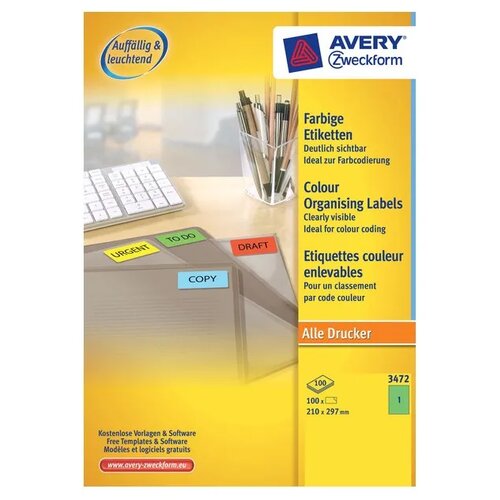 Avery Zweckform Etikete za označevanje, zelene 210 x 279 mm Cene