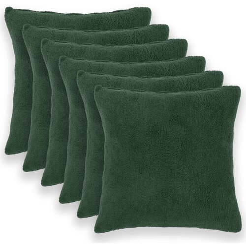  Presvlaka za jastuk 6 pcs HEERLEN Tamnozelena 60 x 60 cm Boucl&amp;eacute; Slike