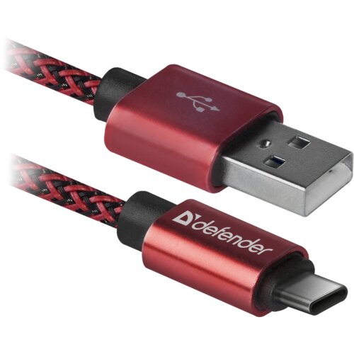 Defender Kabel USB09-03T PRO USB2.0 Rdeči, USB AM-Type-C, 1m, 2.1A, (20468401) Cene
