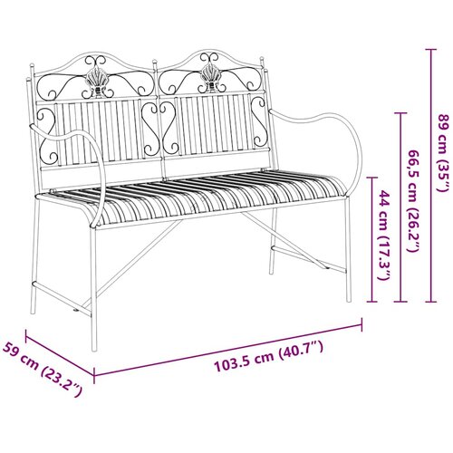  Vrtna klupa Antič White 103,5 x 59 x 89 cm Čelik Slike