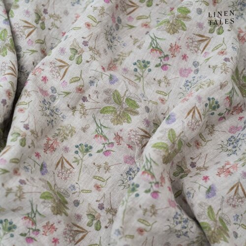 Linen Tales Napenjalna lanena rjuha v naravni barvi 160x200 cm Botany 2 &amp;ndash; Slike