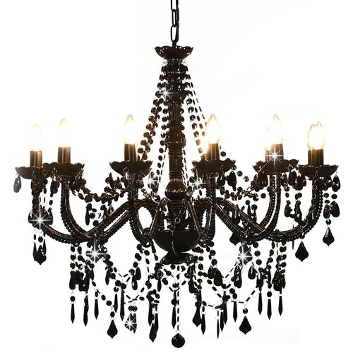  Luster s perlama crni 12 žarulja E14 Cijene