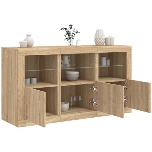  Komoda z LED lučkami sonoma hrast 123x37x67 cm Cene