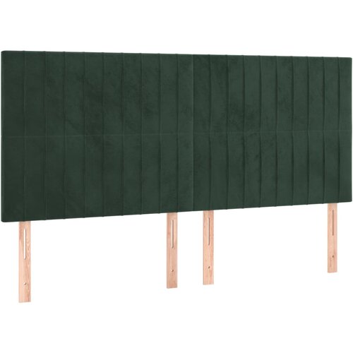 Maison Chic Posteljno vzglavje - Vzglavna omarica 4 kosa temno zelen 80x5x78/88 cm žamet, (22078470) Cene