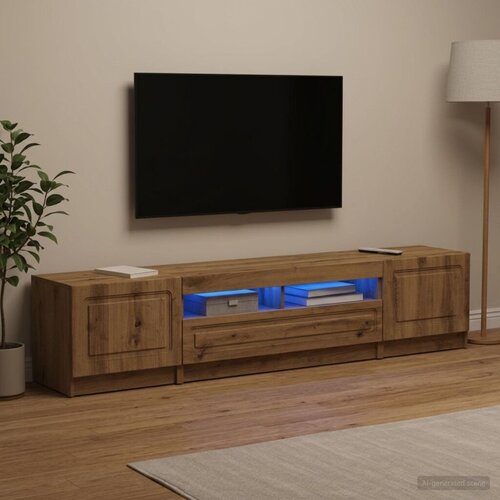  5-dijelni LED TV ormarić Hrast artisan Konstruirano drvo - Hrast artisan 100 cm Cene