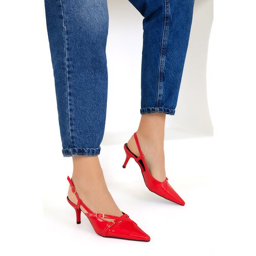 Soho Women&amp;#039;s Red Patent Leather Classic Heeled Shoes 18804 Slike