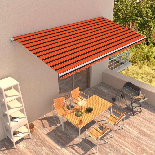 vidaXL Avtomatsko zložljiva tenda 600x300 cm oranžna in rjava Cene