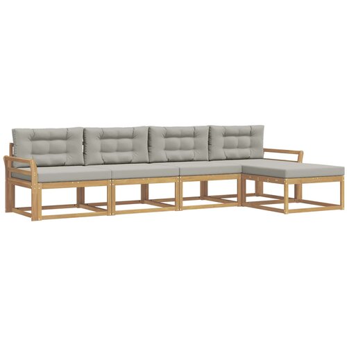 vidaXL Zunanja garnitura za sedenje 4 pcs Bela in svetlo siva, (5000281856) Cene