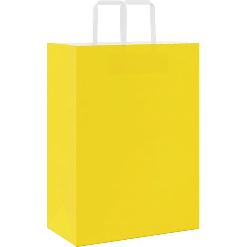  Papirnate vrećice 50 kom s ručkama žute 32x17x44 cm Slike