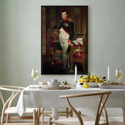  Slika - Jacques-Louis David &amp;ndash; Napoleon Bonaparte 40x60 U crnom drvenom okviru Slike