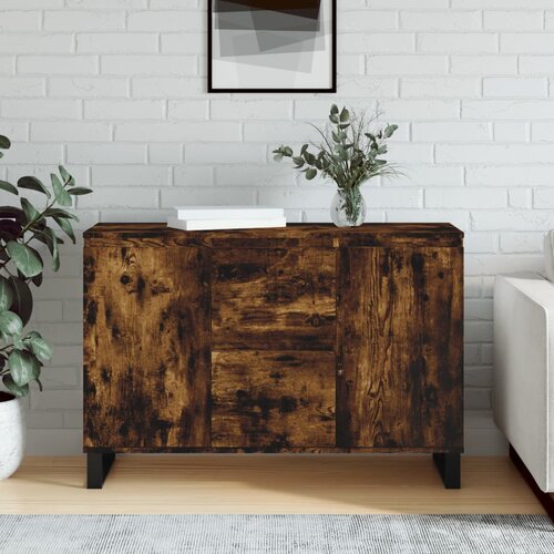 VidaXL Komoda dimljeni hrast 104x35x70 cm inženirski les Slike