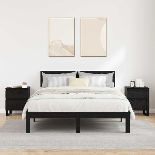  Noćni ormar 2 kom. Crni hrast 40 x 35 x 50 cm Konstruirano drvo Slike