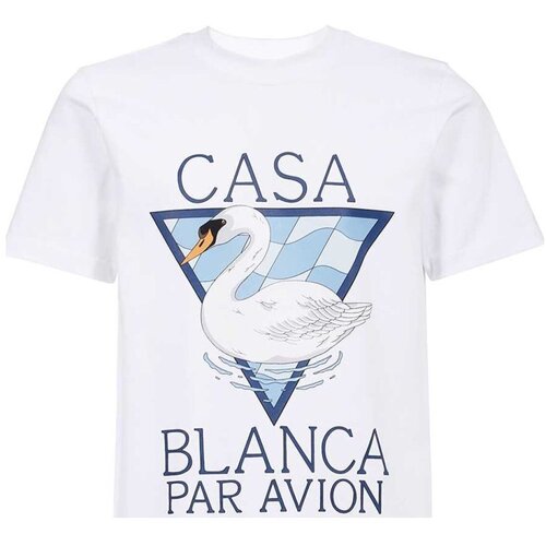 Casablanca Majice s kratkimi rokavi MF22-JTS-001-03 Bela Cene