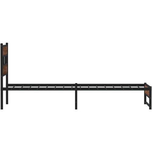 vidaXL Metalni okvir kreveta bez madraca smeđi hrast 107x203 cm Cene