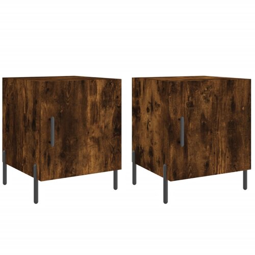 Maison Chic Dvo delni komplet Nočne omarice - Nočne mize dimljeni hrast 40x40x50 cm inženirski les, (21687574) Slike