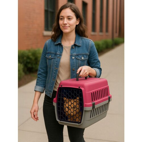 WALLXPERT Catbox - Pink Pink Pet Carrier Box Slike