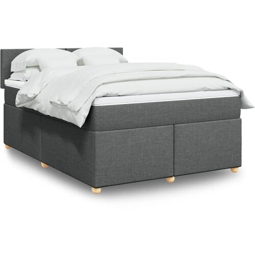 vidaXL Box spring posteljni z vzmetnico temno siv 140x190 cm blago Cene