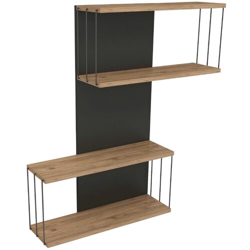 Kalune Design Destan - Anthracite, Pine AnthraciteOak Wall Shelf Cene
