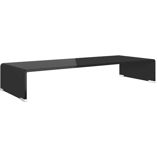  Stalak za TV/Monitor Stakleni Crni 80x30x13 cm Slike