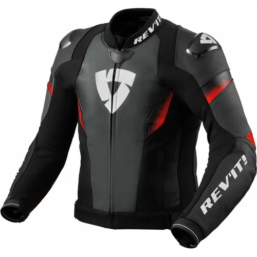 Rev'it! Jacket Control Black/Neon Red 50 Usnjena jakna